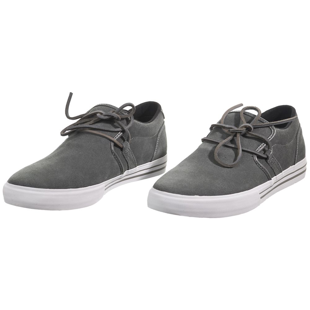 Baskets Basses Supra Cuban Grise Grey Suede Homme | KMS-99057516